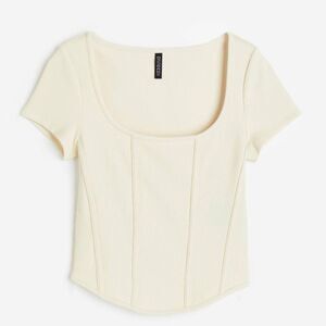 Divided H&M Short Sleeve Cropped Corset Shirt